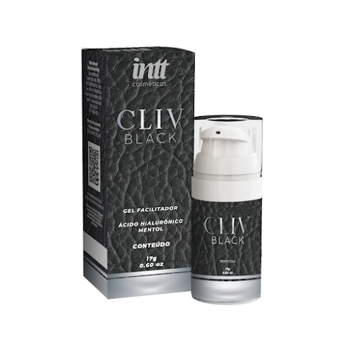 Cliv Black - Lubrificante Base Água | Efeito Gelado Intenso 17g - Intt Cosméticos