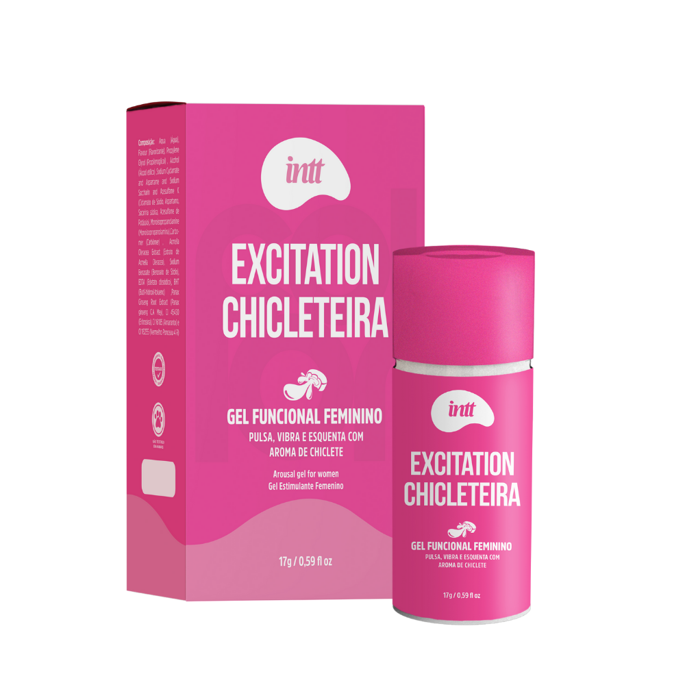 Excitation Chicleteira - Gel Estimulante | Efeito Pulsante Sabor Chiclete - Intt Cosméticos