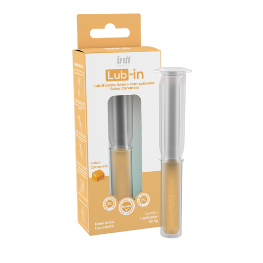 Lubrificante Lub-In Caramelo - Comestível | Sabor Gourmet e Base Água - Intt Cosméticos