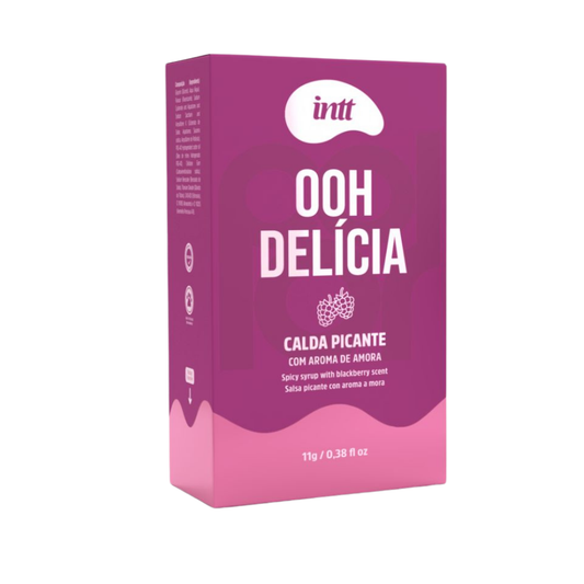Ooh Delícia Calda Pulsante Amora - Comestível | Sabor e Vibração - Intt Cosméticos