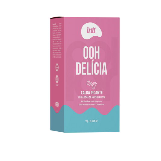 Oh Delícia Calda Pulsante Marshmallow - Comestível | Sabor e Vibração - Intt Cosméticos