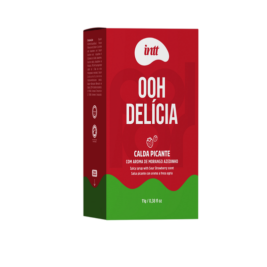 Oh Delícia Calda Pulsante Morango - Comestível | Sabor e Vibração - Intt Cosméticos